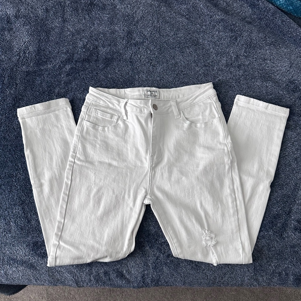 white birch White High-Rise Denim Pants